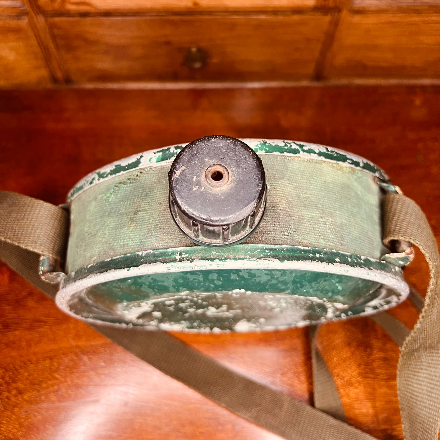 Vintage Water Bottle for display.