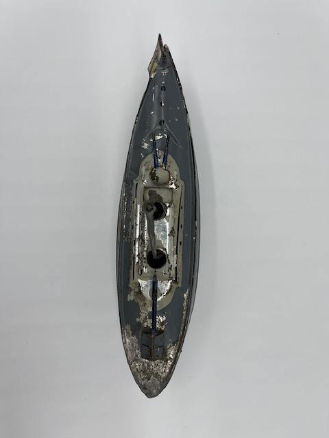 Small German Tin battleship for display
