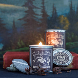 Trailblazer Field Candle | Tobacco & Worn Leather Candle  | Good & Well Supply Co.