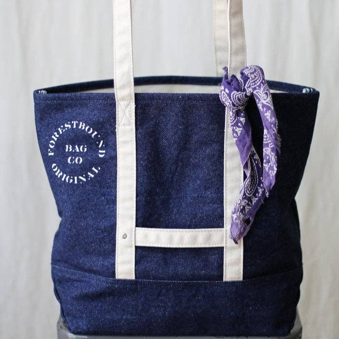 Reclaimed Denim Market Tote Forestbound Bags - Harold&Charles
